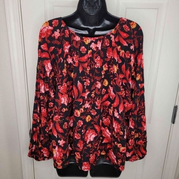 Terra & Sky floral bohemian peasant top 3x (24w-26w) - Picture 4 of 6